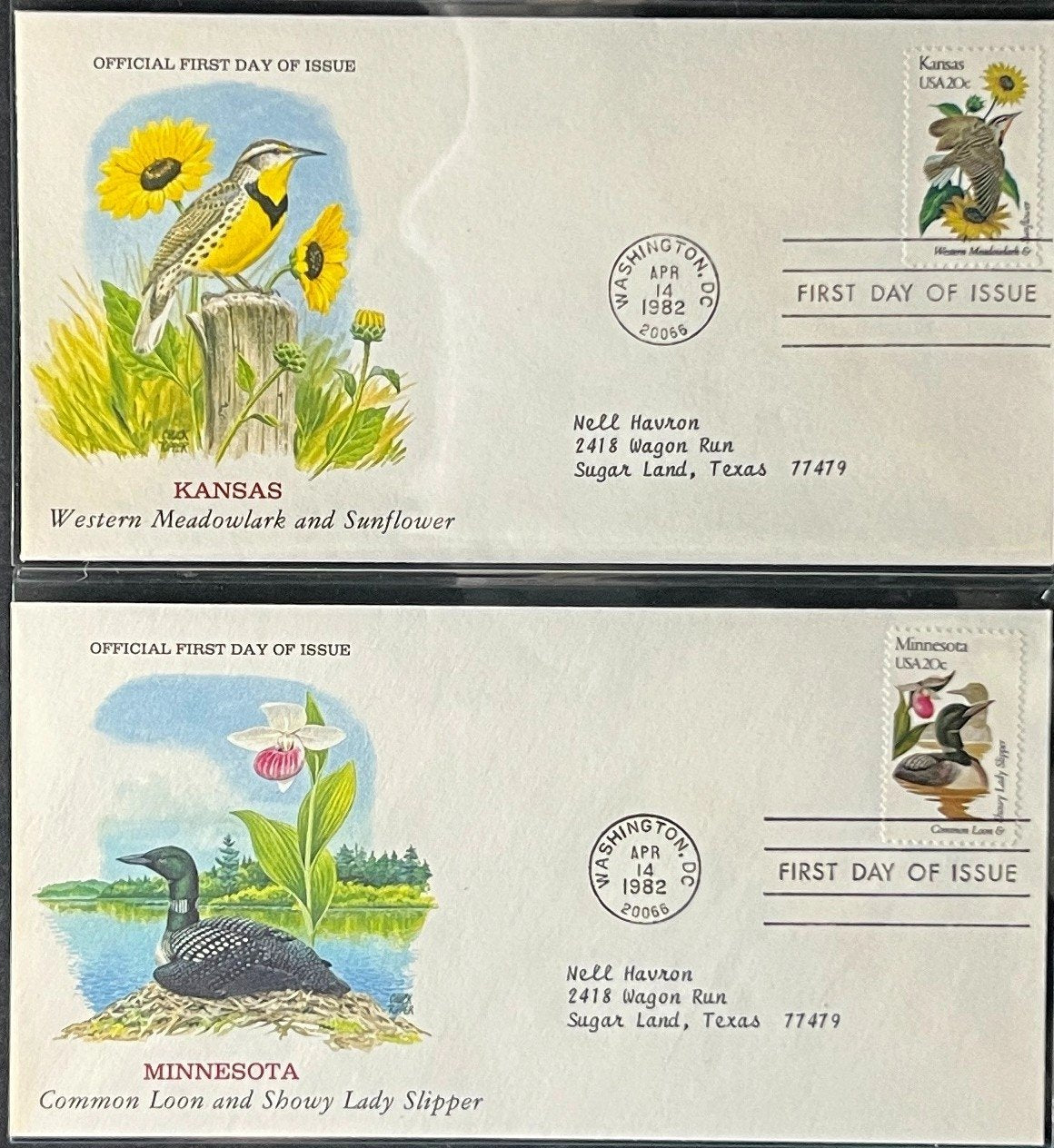 U.S. Birds & Flowers (FDC) First Day Cover Collection Album 1982 ZAYIX