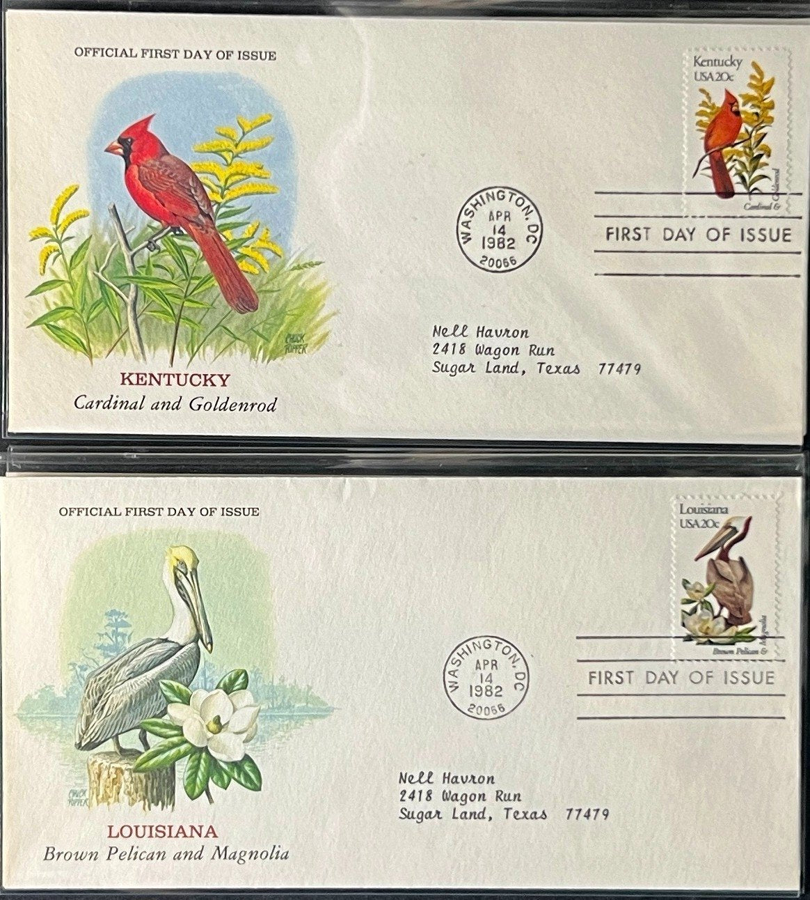 U.S. Birds & Flowers (FDC) First Day Cover Collection Album 1982 ZAYIX