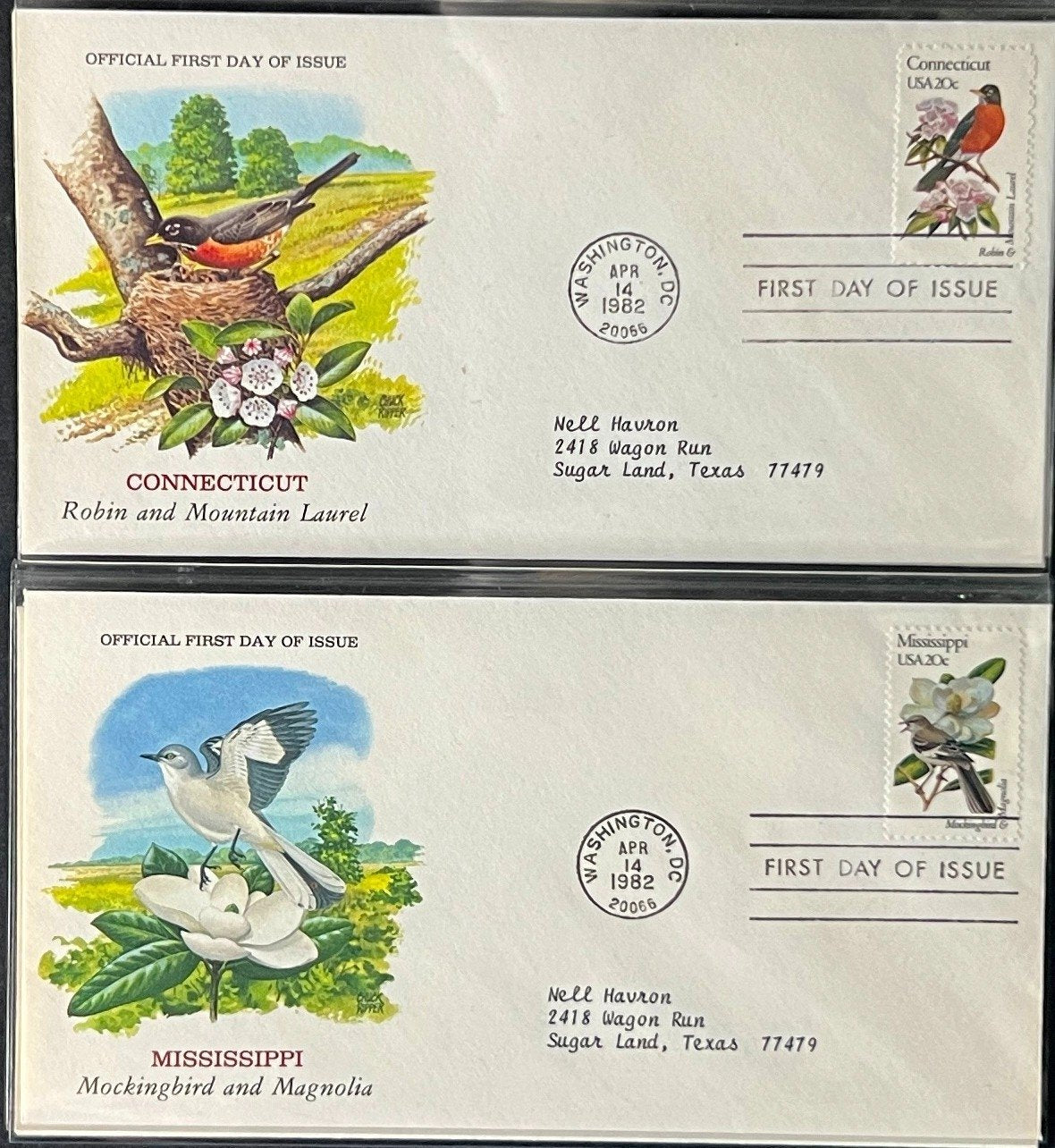 U.S. Birds & Flowers (FDC) First Day Cover Collection Album 1982 ZAYIX