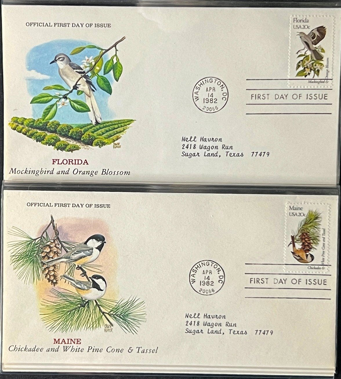 U.S. Birds & Flowers (FDC) First Day Cover Collection Album 1982 ZAYIX