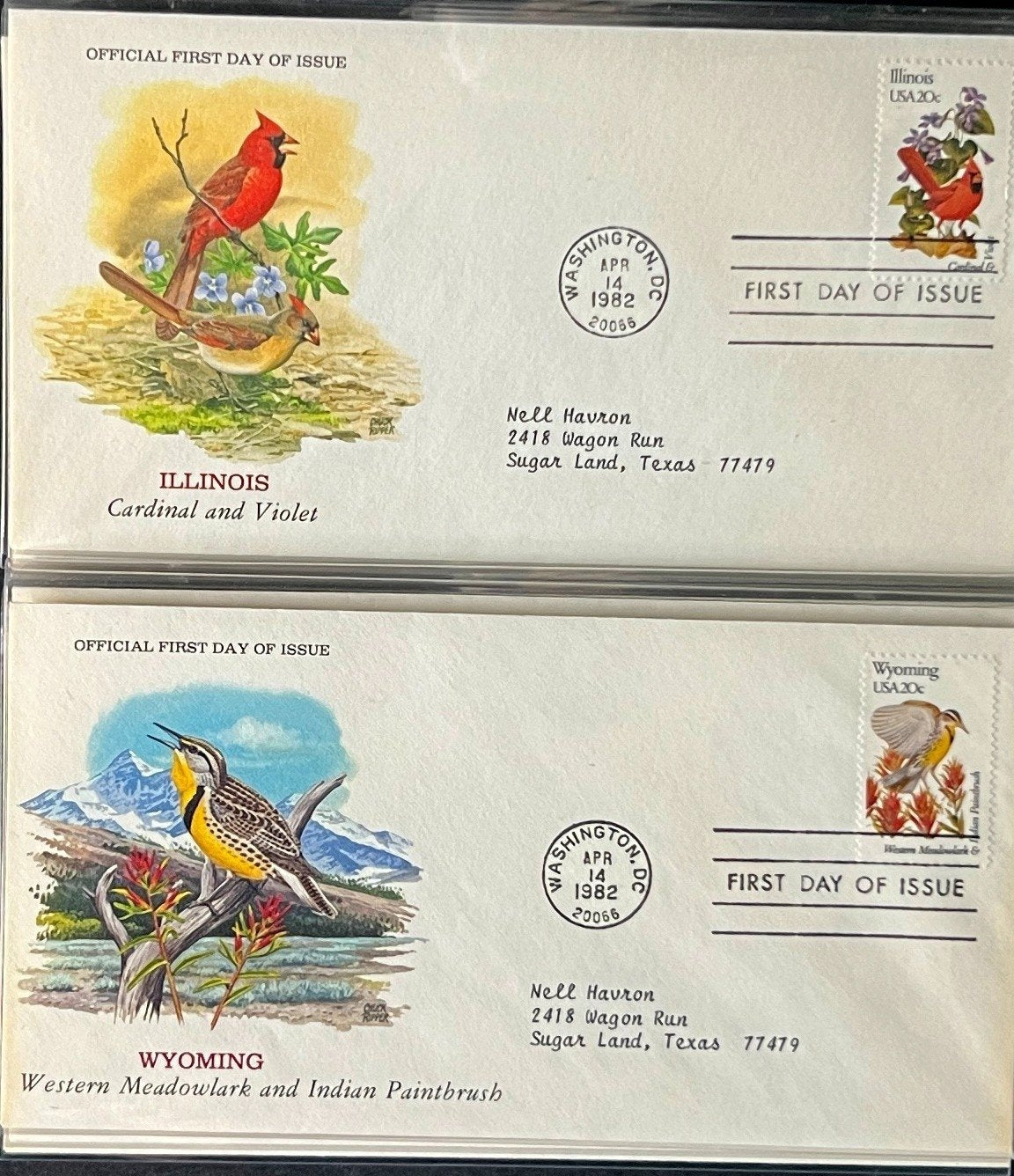 U.S. Birds & Flowers (FDC) First Day Cover Collection Album 1982 ZAYIX