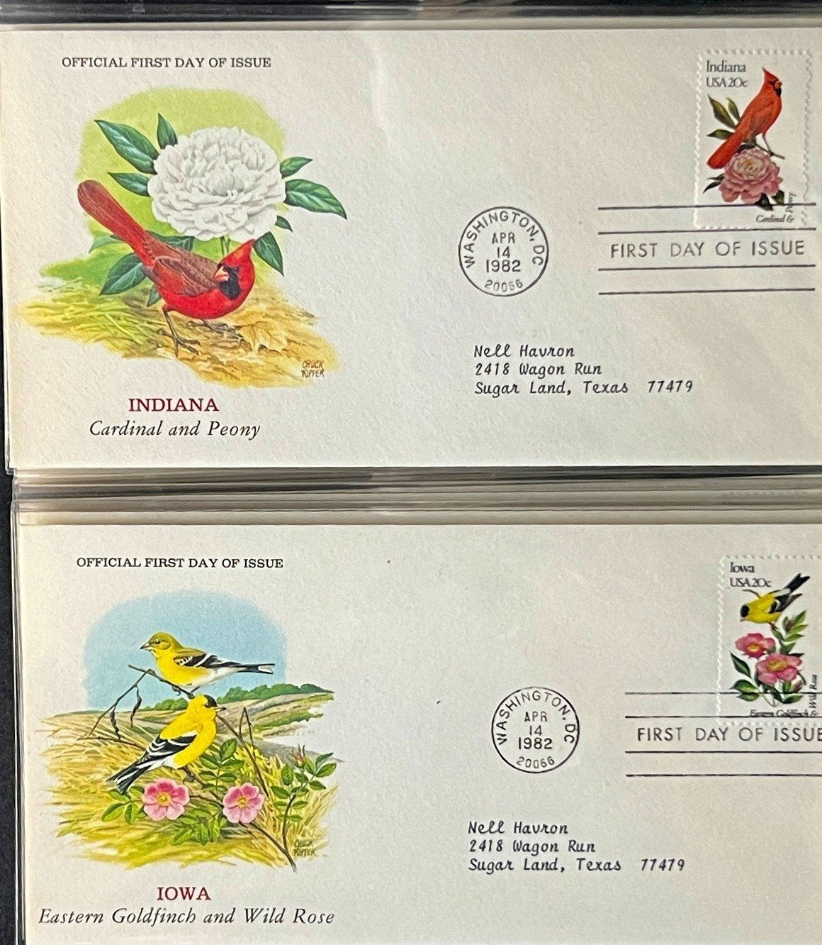 U.S. Birds & Flowers (FDC) First Day Cover Collection Album 1982 ZAYIX