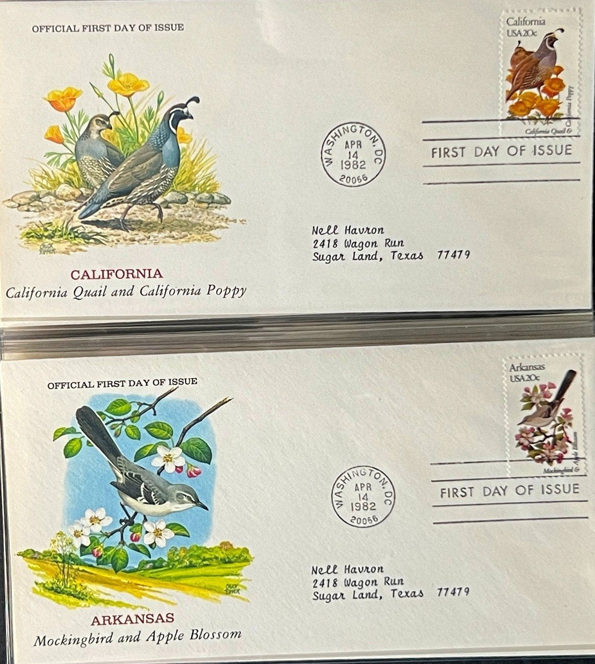 U.S. Birds & Flowers (FDC) First Day Cover Collection Album 1982 ZAYIX