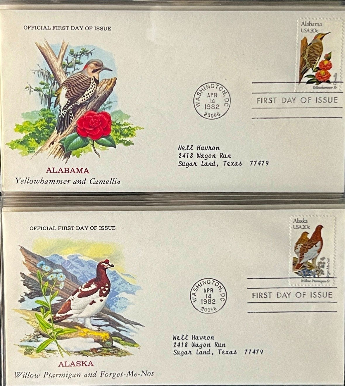 U.S. Birds & Flowers (FDC) First Day Cover Collection Album 1982 ZAYIX