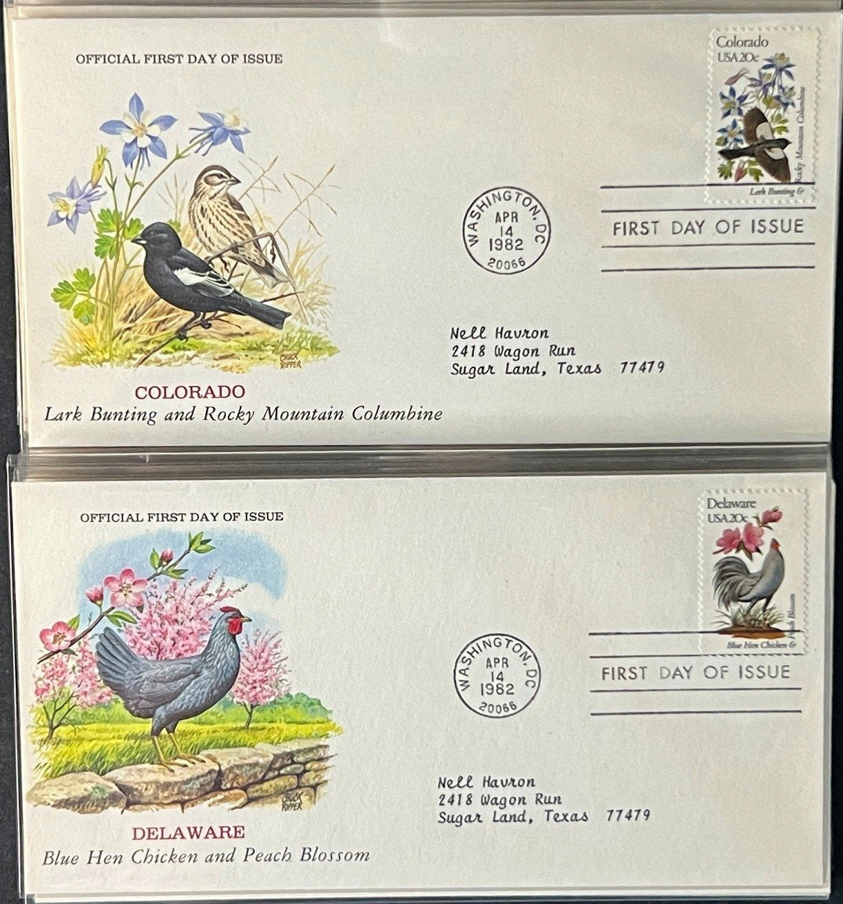 U.S. Birds & Flowers (FDC) First Day Cover Collection Album 1982 ZAYIX