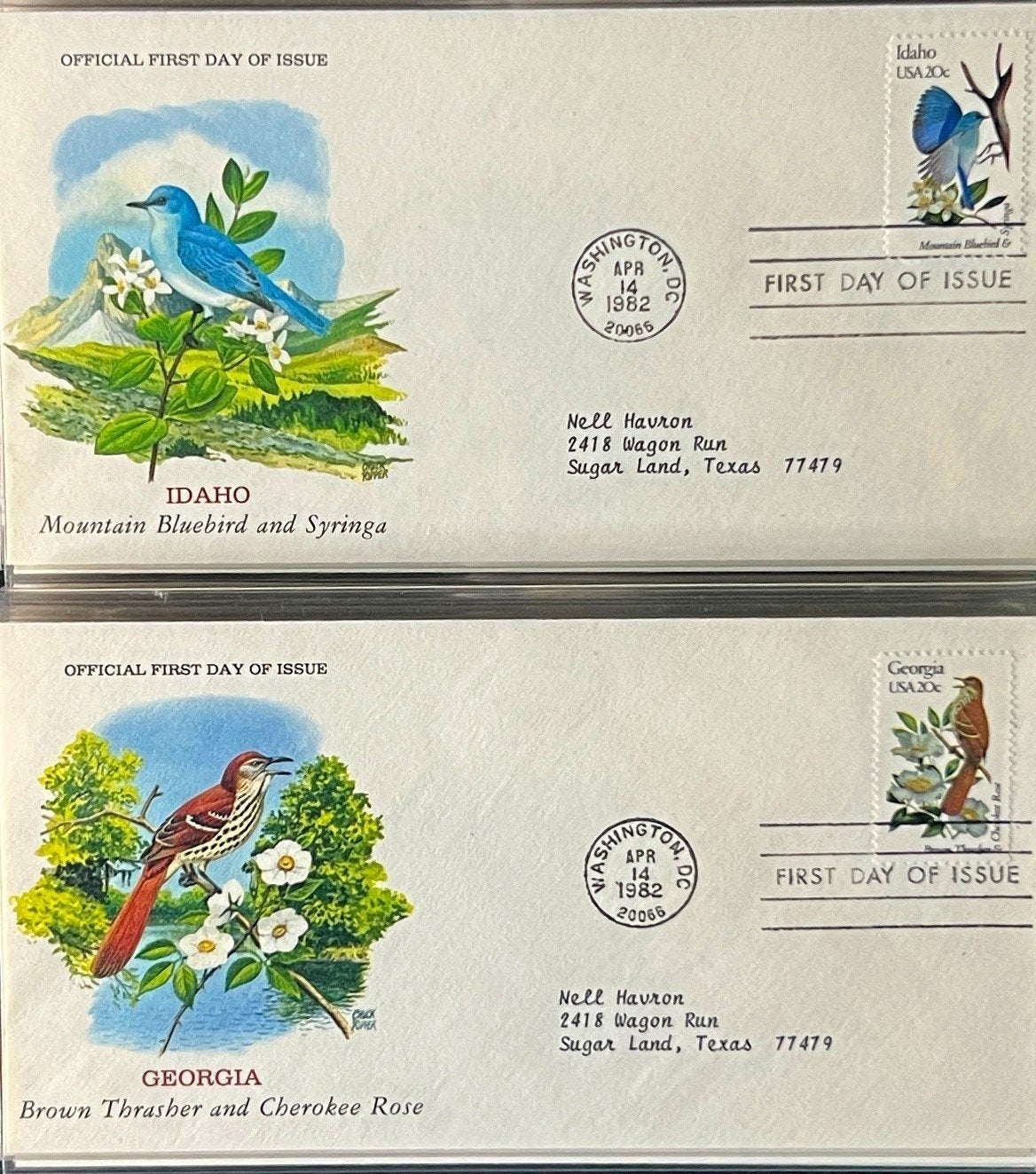 U.S. Birds & Flowers (FDC) First Day Cover Collection Album 1982 ZAYIX