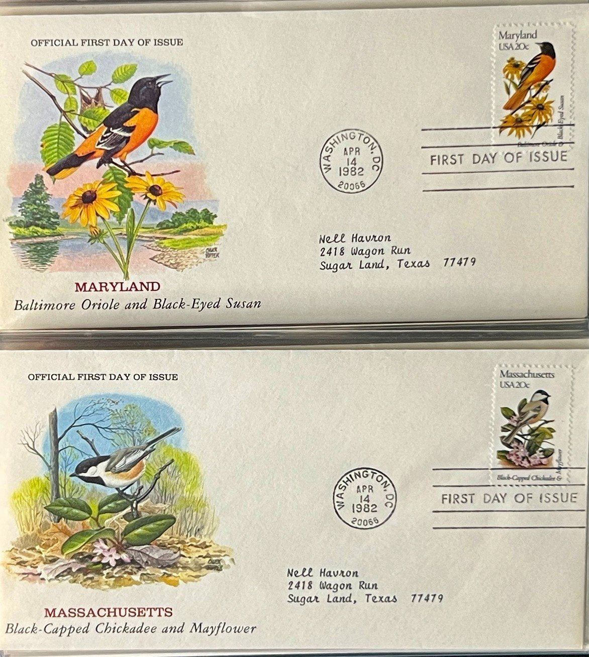 U.S. Birds & Flowers (FDC) First Day Cover Collection Album 1982 ZAYIX