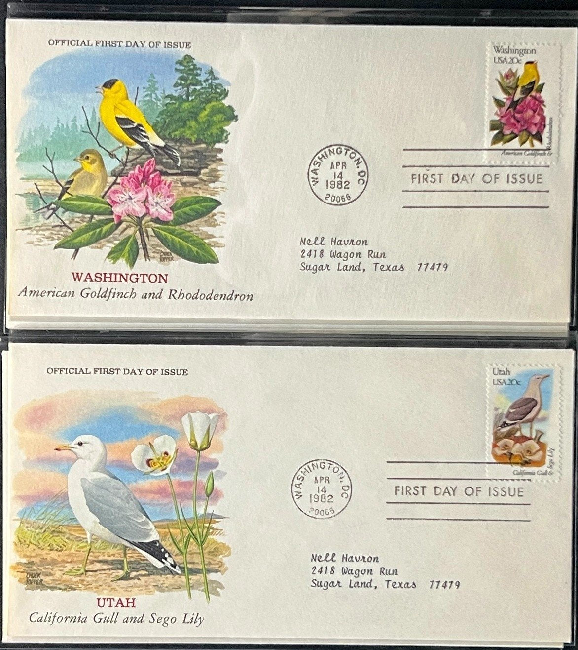 U.S. Birds & Flowers (FDC) First Day Cover Collection Album 1982 ZAYIX