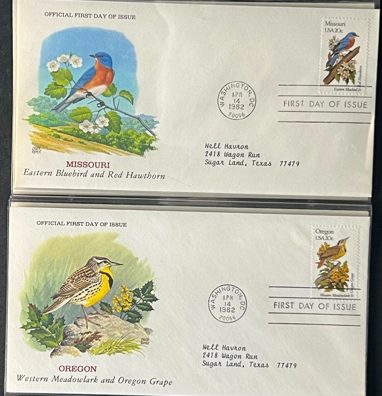 U.S. Birds & Flowers (FDC) First Day Cover Collection Album 1982 ZAYIX
