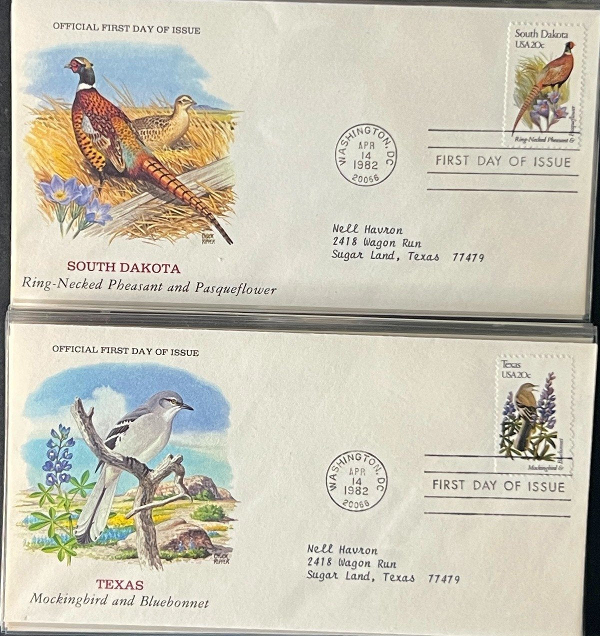 U.S. Birds & Flowers (FDC) First Day Cover Collection Album 1982 ZAYIX