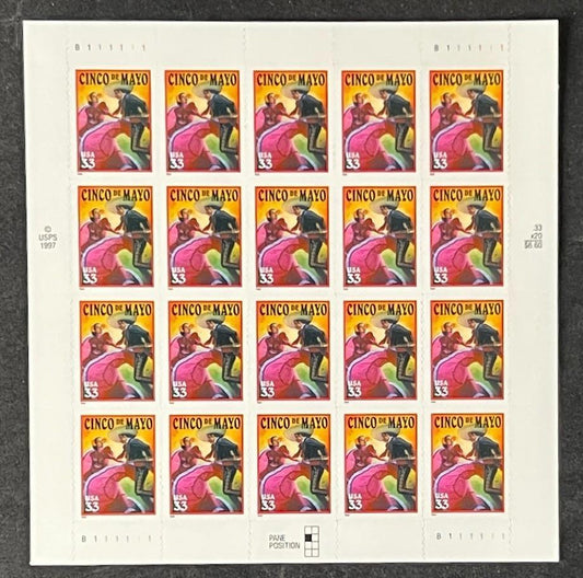 US 3309 Mint Sheet (MNH) Cinco de Mayo 33-Cent 1999 ZAYIX