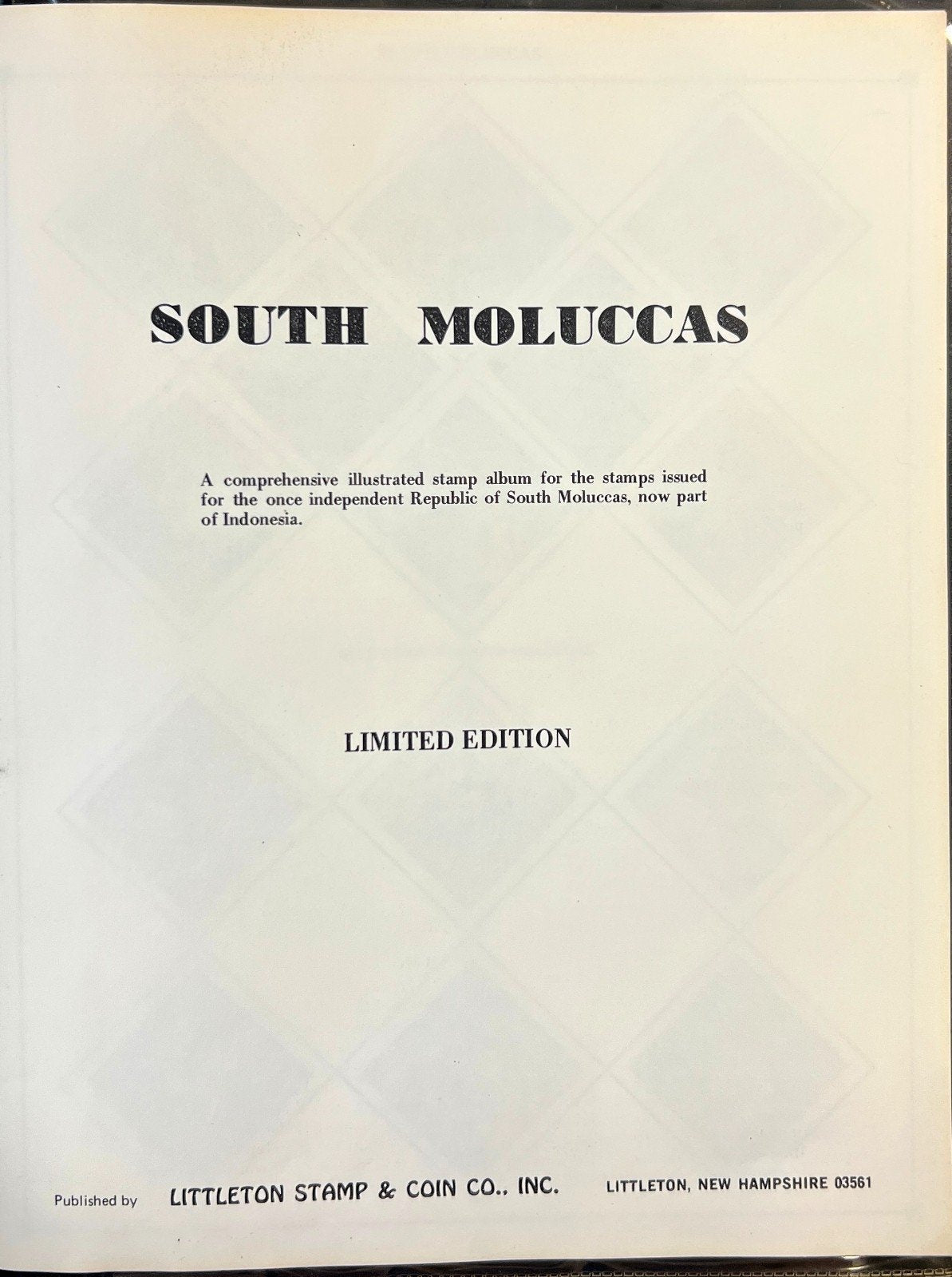 South Moluccas Stamp Collection Illustrated Historical Album ZAYIX