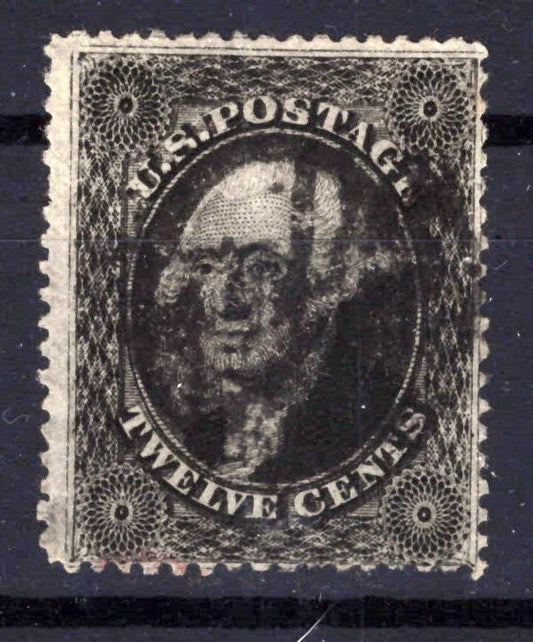 US 36B used F, 1860 12 cent black Plate 3 Washington ZAYIX