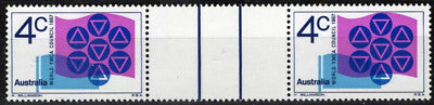 Australia 427 MNH Gutter Pairs YWCA Emblems & Flags ZAYIX 090823S52M