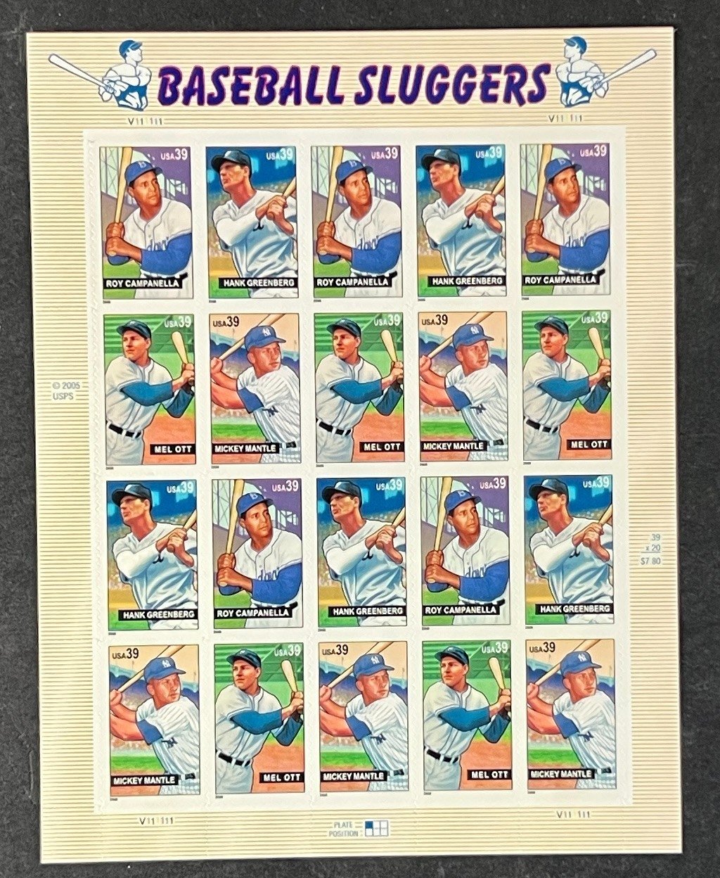 US 4080-4083 Mint Sheet (MNH) Baseball Sluggers 39-Cent 2006 ZAYIX
