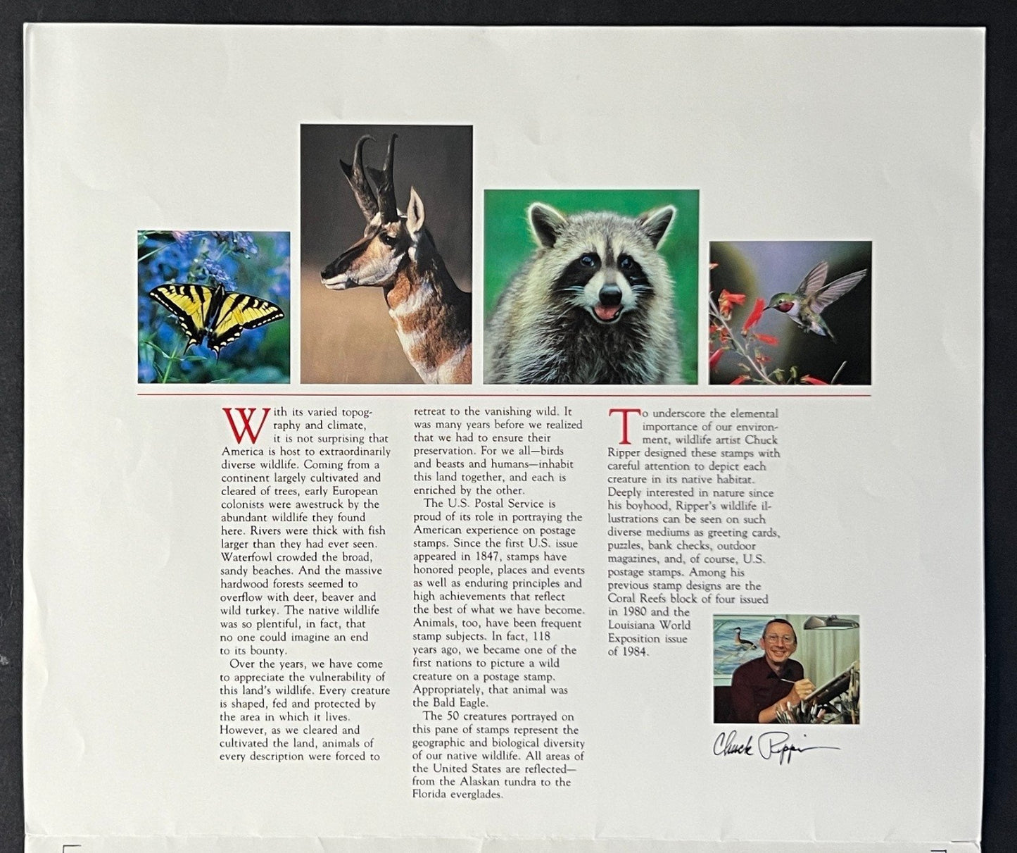 US 2286-2335 Mint Sheet (MNH) American Wildlife with Folder 22-Cent 1987 ZAYIX
