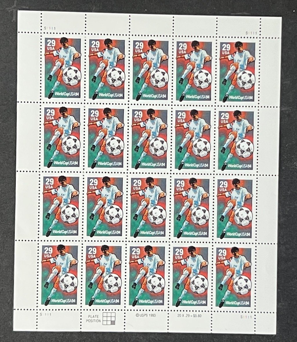 US 2834 Mint Sheet (MNH) World Cup Soccer 29-Cent 1994 ZAYIX