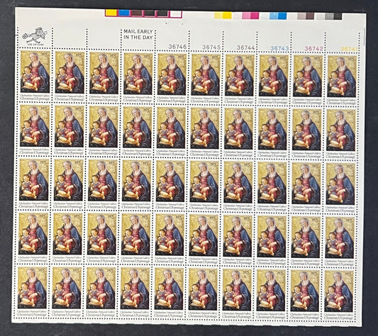 US 1579 Mint Sheet (MNH) Madonna & Child Ghirlandaio 10-Cent 1975 ZAYIX