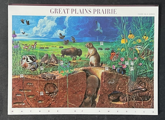 US 3506 Mint Sheet (MNH) Great Plains Prairie 34-Cent 2001 ZAYIX