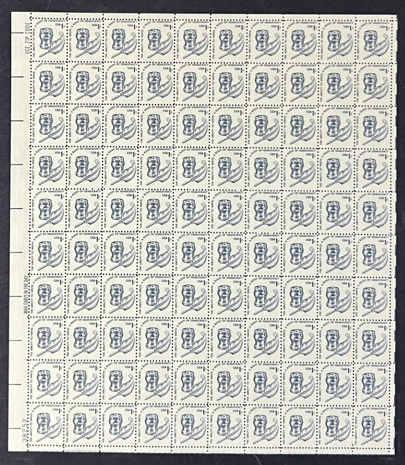 US 1581 Mint Sheet (MNH) Ability to Write Americana Issue 1-Cent 1977 ZAYIX