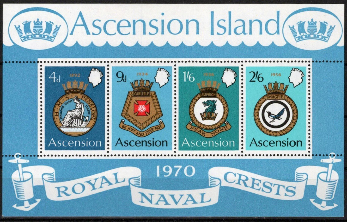 Ascension Island 137a MNH Naval Coat of Arms Military ZAYIX 090223SM22M