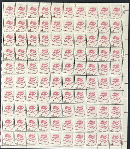 US 1585 Mint Sheet (MNH) Public That Reads Americana Issue 4-Cent 1977 ZAYIX