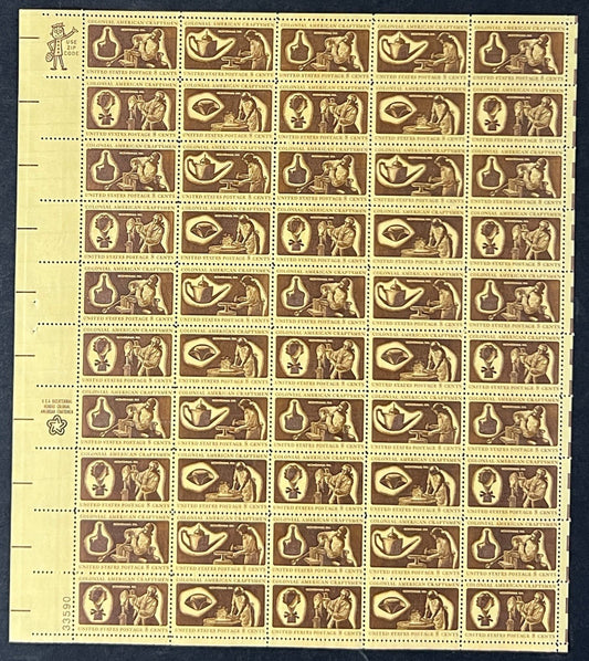 US 1456-1459 Mint Sheet (MNH) Colonial Craftsman 8-Cent 1972 ZAYIX