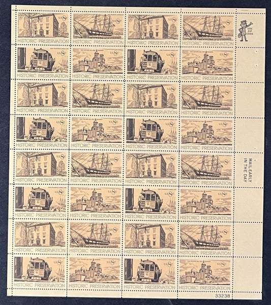 US 1440-1443 Mint Sheet (MNH) Historic Preservation 8-Cent 1971 ZAYIX