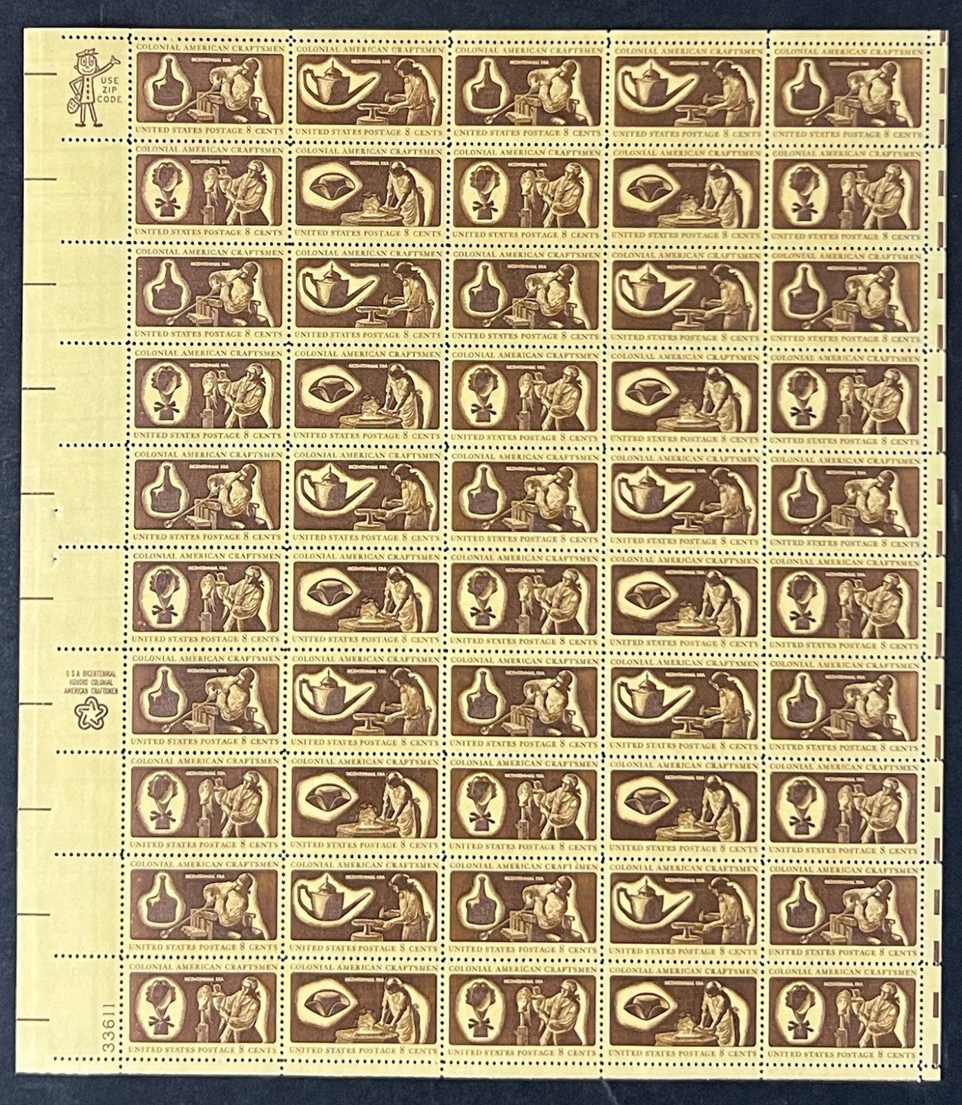 US 1456-1459 Mint Sheet (MNH) Colonial Craftsman 8-Cent 1972 ZAYIX