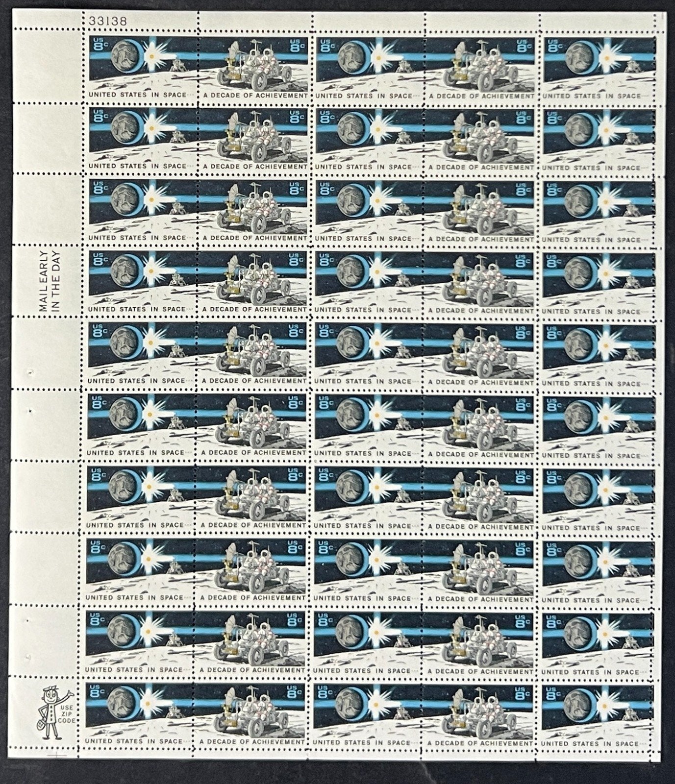 US 1434-1435 Mint Sheet (MNH) Space Achievements 8-Cent 1971 ZAYIX