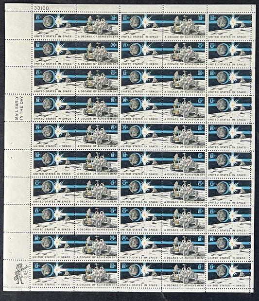 US 1434-1435 Mint Sheet (MNH) Space Achievements 8-Cent 1971 ZAYIX