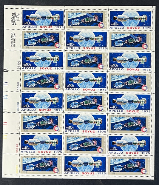 US 1569-1570 Mint Sheet (MNH) Apollo Soyuz 10-Cent 1975 ZAYIX