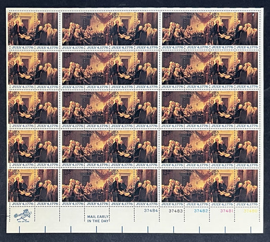 US 1691-1694 Mint Sheet (MNH) Declaration of Independence 13-Cent 1976 ZAYIX