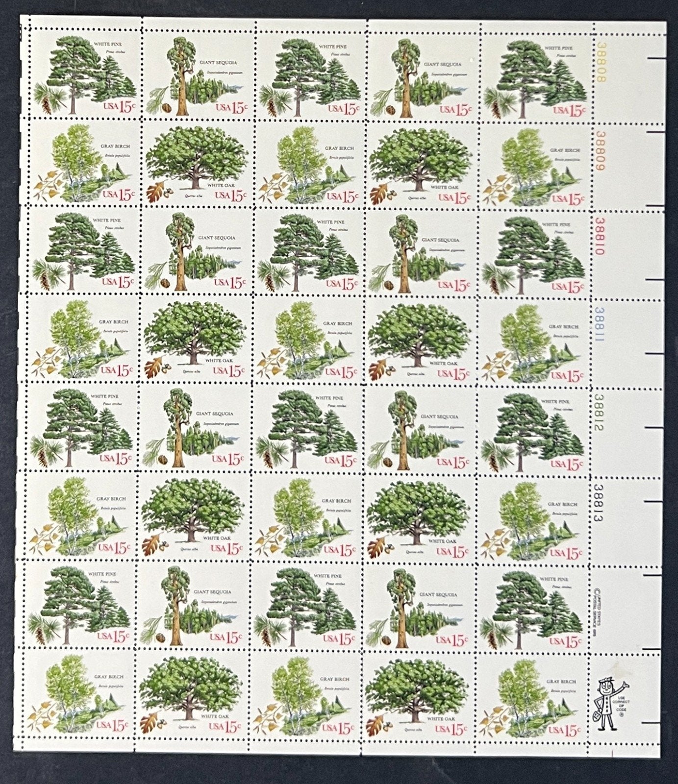 US 1764-1767 Mint Sheet (MNH) American Trees 15-Cent 1978 ZAYIX