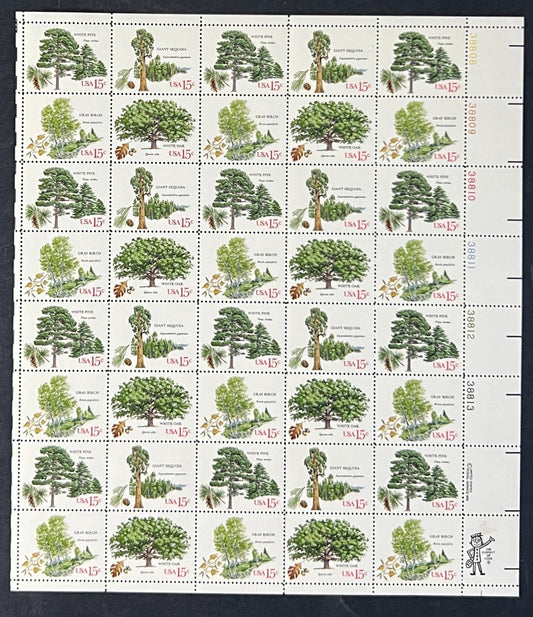 US 1764-1767 Mint Sheet (MNH) American Trees 15-Cent 1978 ZAYIX