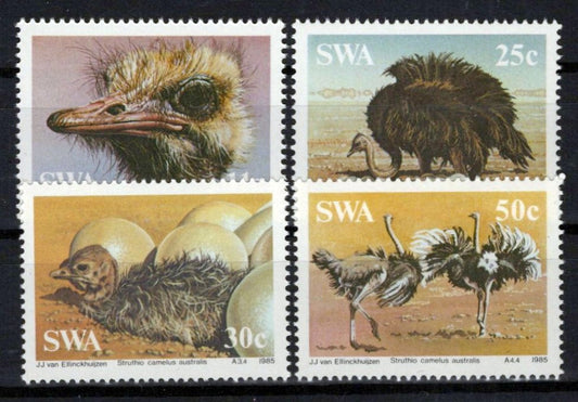 South West Africa SWA 536-539 MNH Birds Ostrich Zayix Stamps 0325S0147M