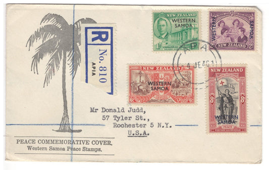 Western Samoa - Samoa 191-194 Peace 1946 Commemorative Cover ZAYIX