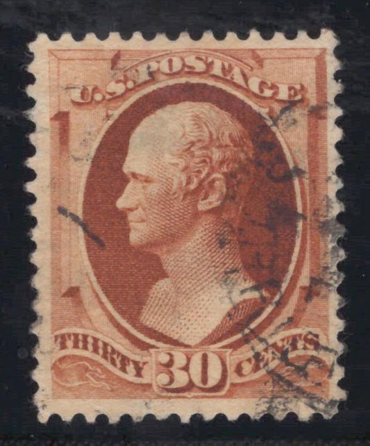 US 217 Used VF Grade 80 PSAG Cert 1888 30c Orange Brown American Bank Note ZAYIX