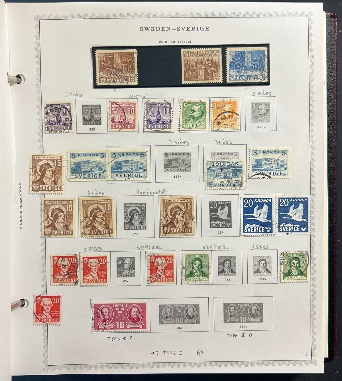 Sweden Stamp Collection Minkus Specialty Album Used ZAYIX