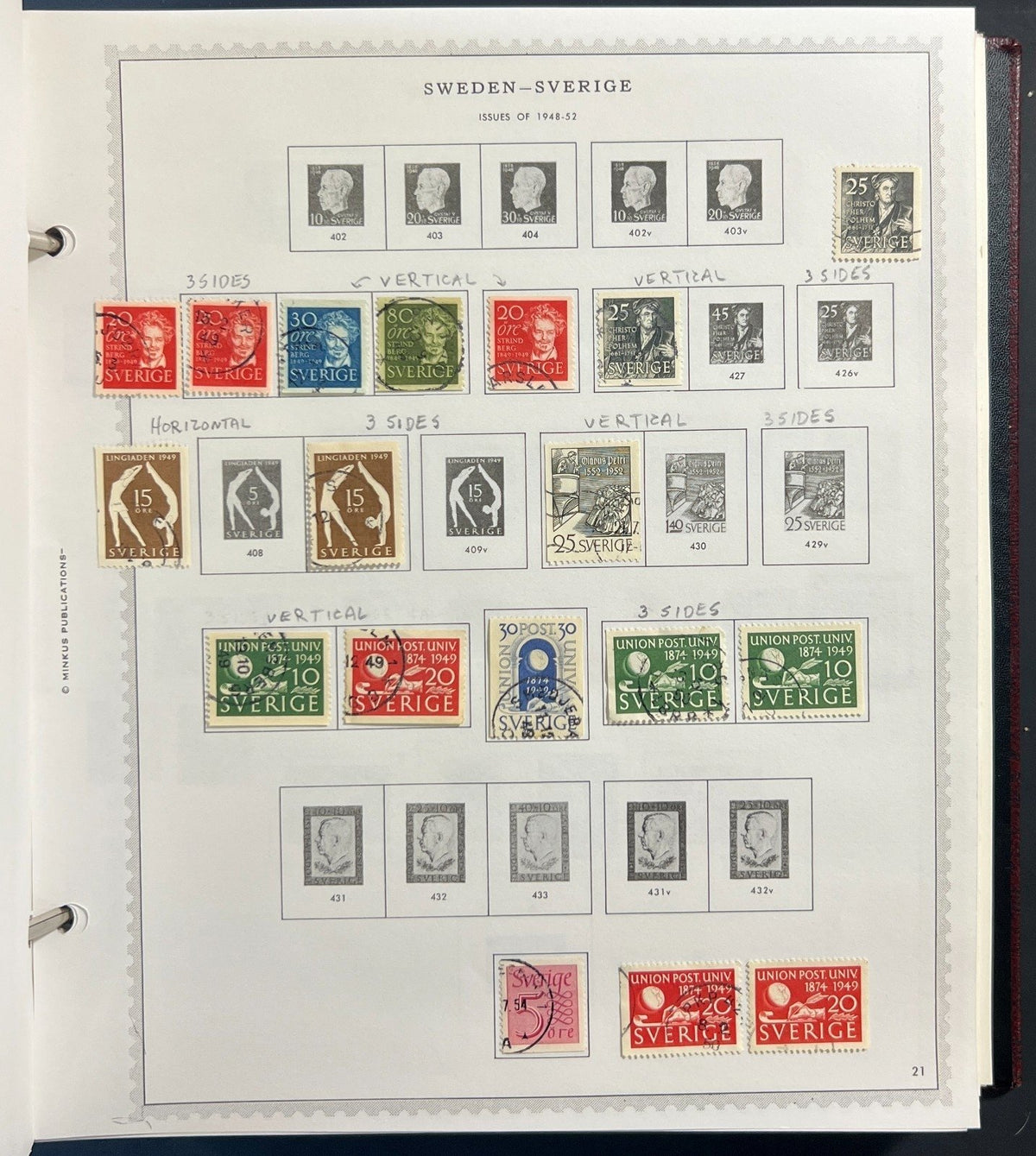 Sweden Stamp Collection Minkus Specialty Album Used ZAYIX