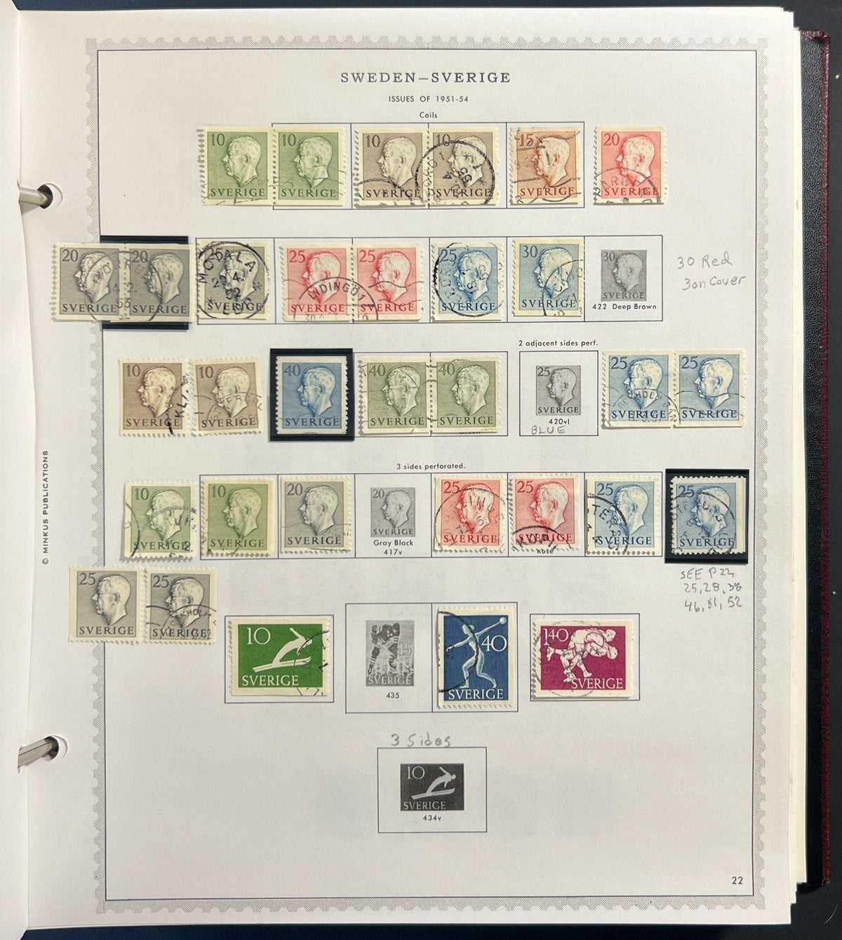 Sweden Stamp Collection Minkus Specialty Album Used ZAYIX