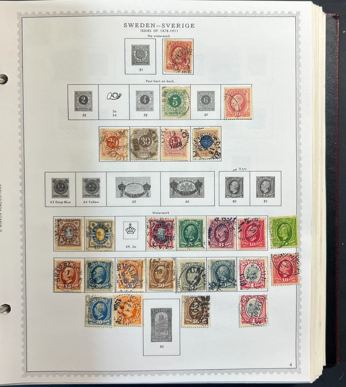 Sweden Stamp Collection Minkus Specialty Album Used ZAYIX