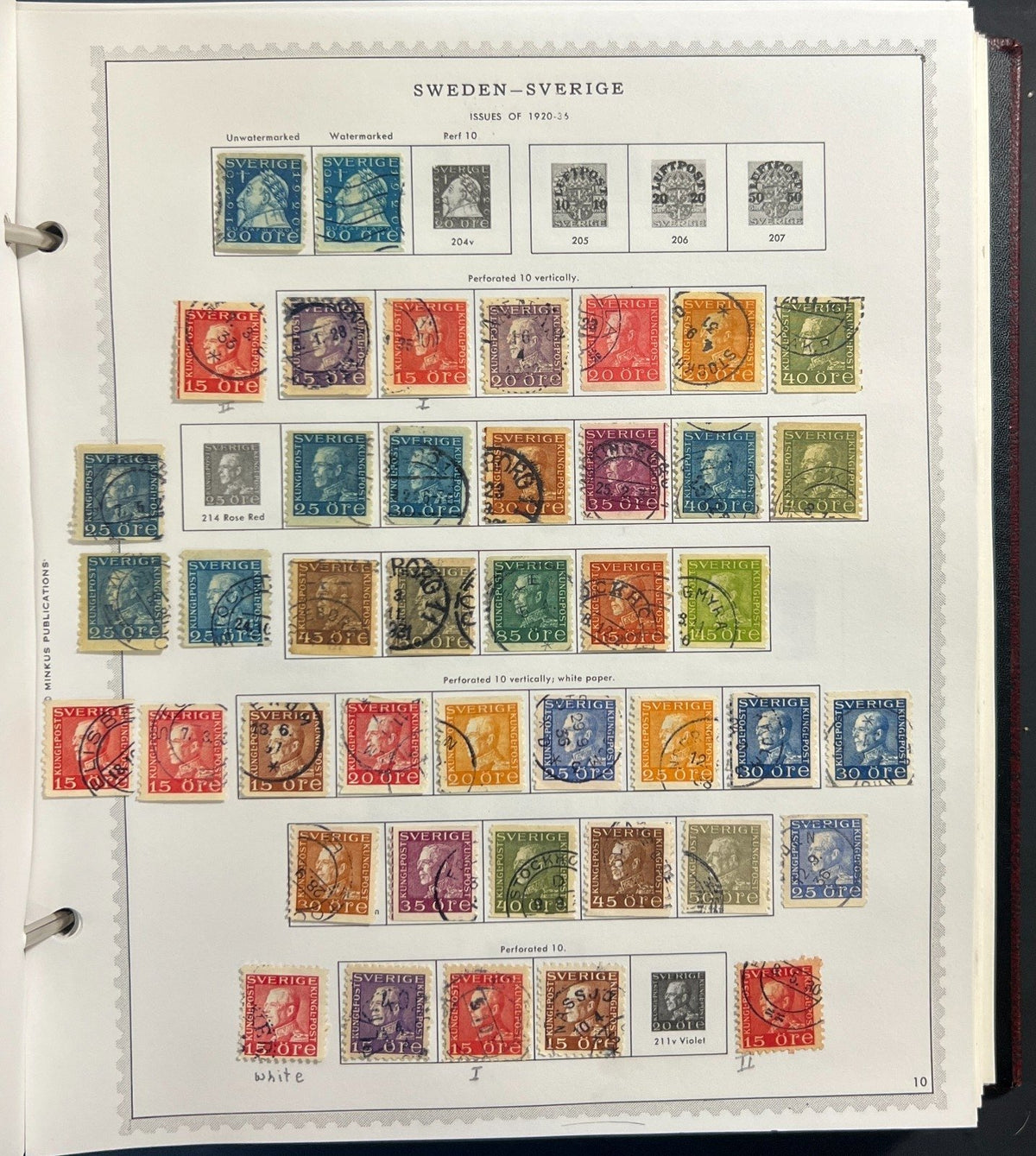 Sweden Stamp Collection Minkus Specialty Album Used ZAYIX