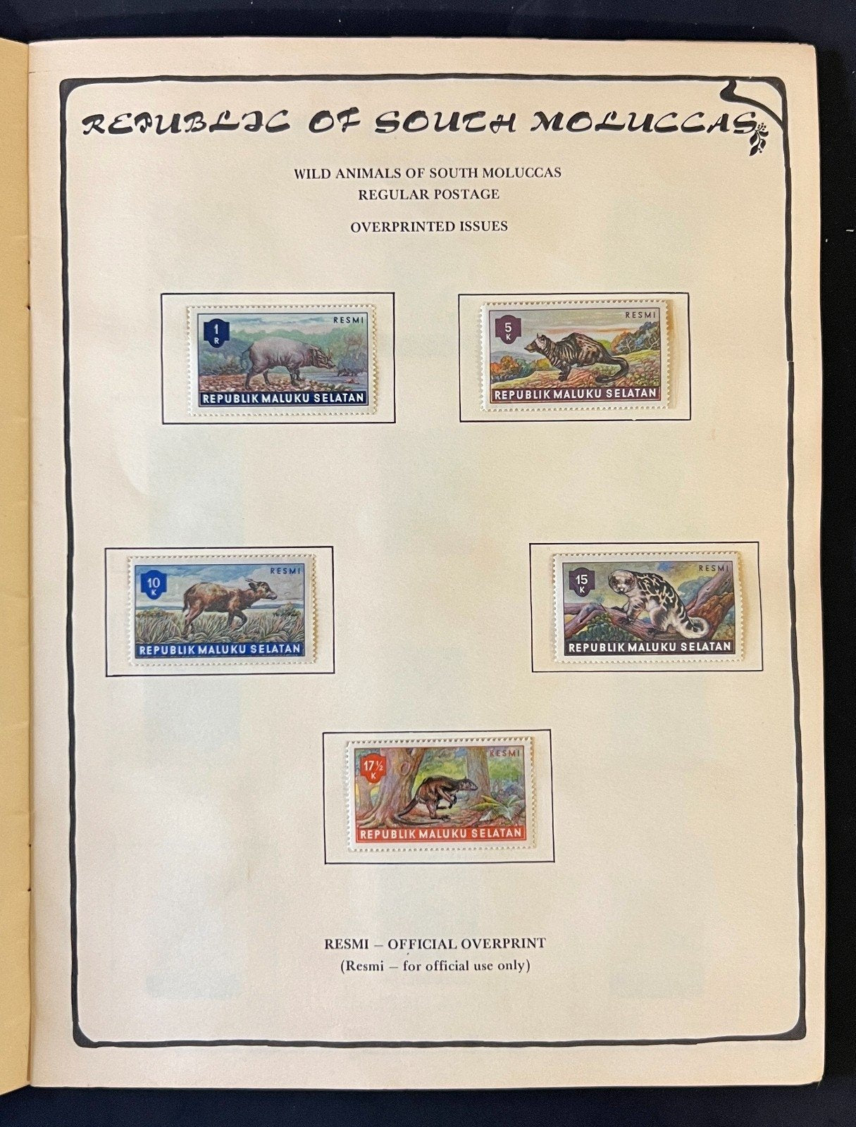 Republic of South Moluccas Stamp Collection Illustrated Historical Album ZAYIX