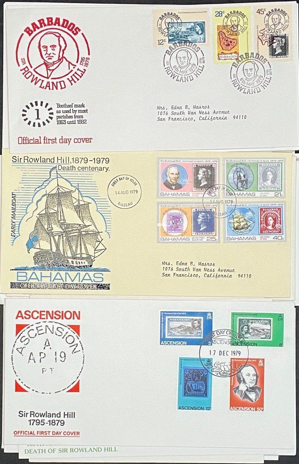 Sir Roland Hill Penny Black FDC Collection 54 Covers ZAYIX