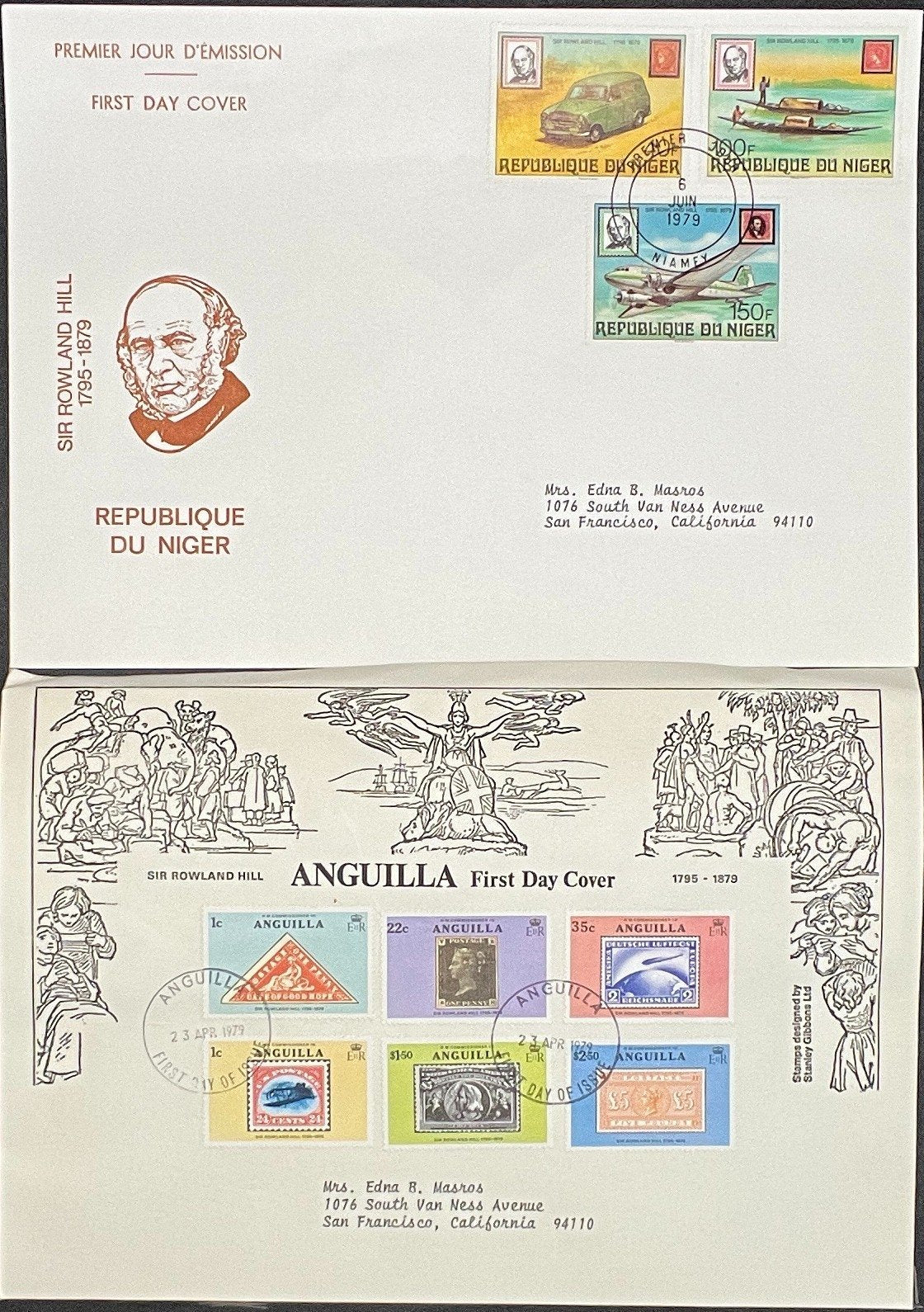 Sir Roland Hill Penny Black FDC Collection 54 Covers ZAYIX