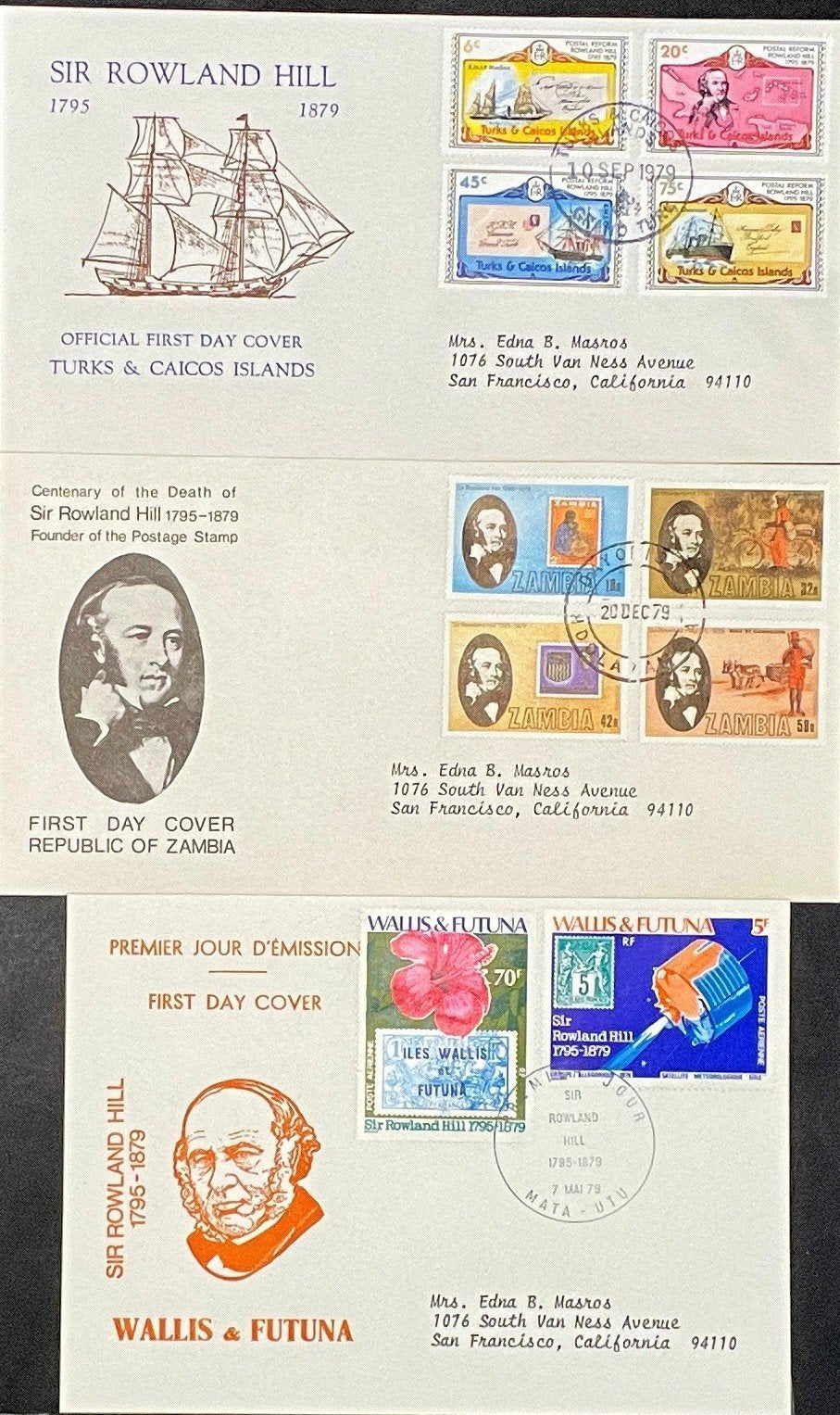 Sir Roland Hill Penny Black FDC Collection 54 Covers ZAYIX