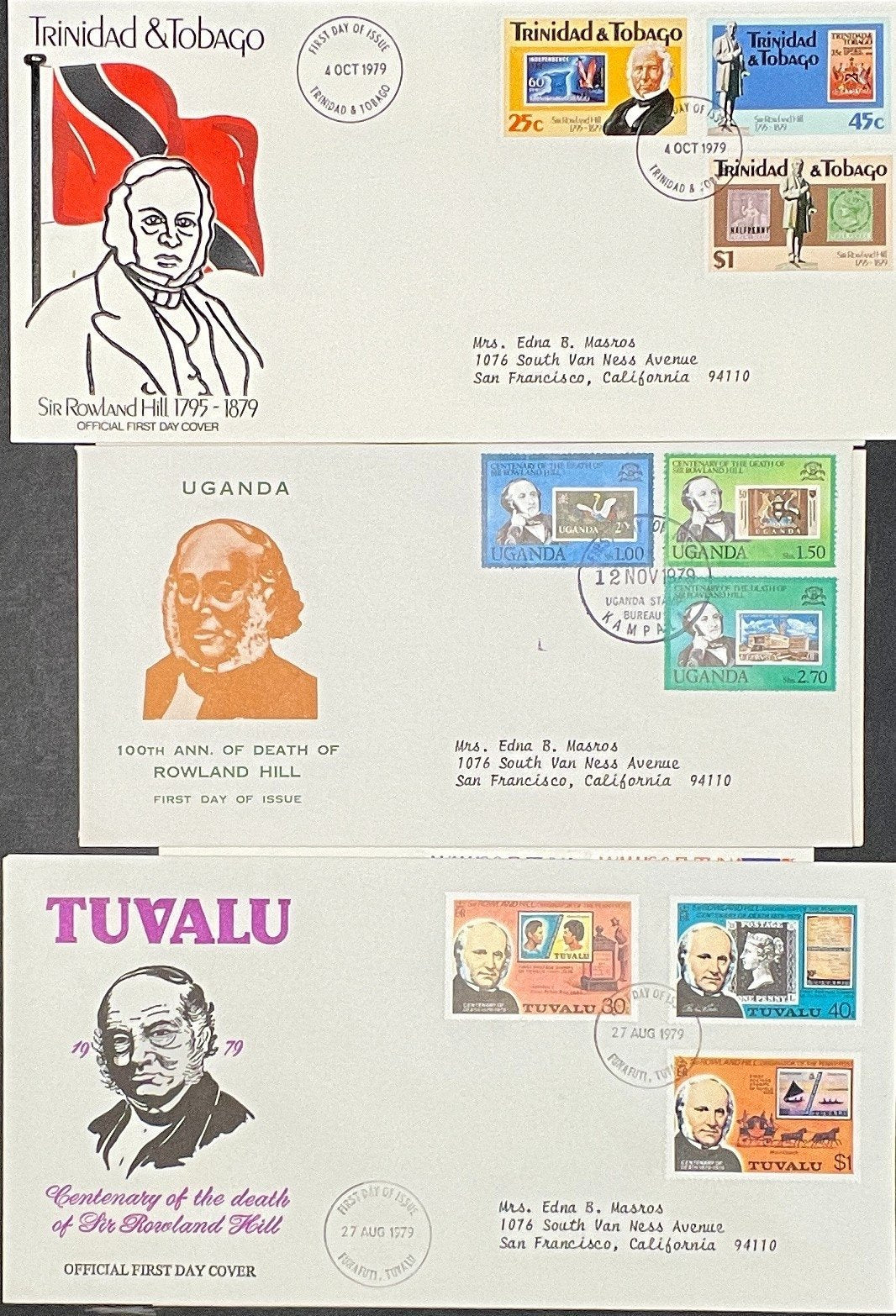 Sir Roland Hill Penny Black FDC Collection 54 Covers ZAYIX