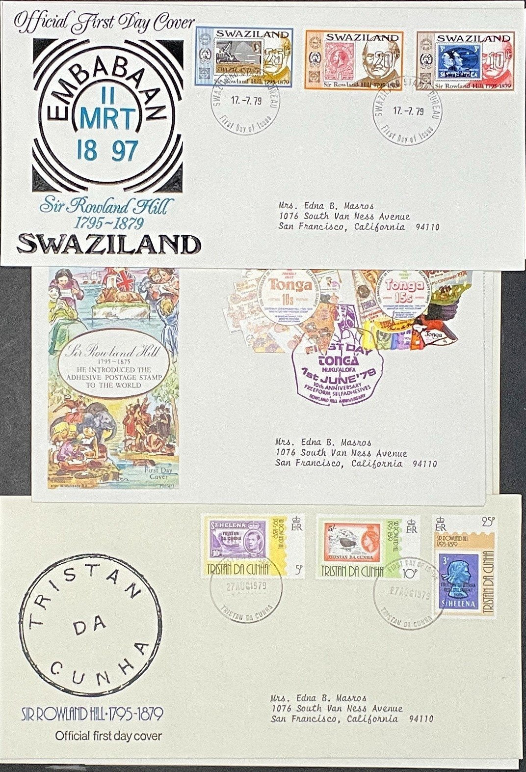 Sir Roland Hill Penny Black FDC Collection 54 Covers ZAYIX