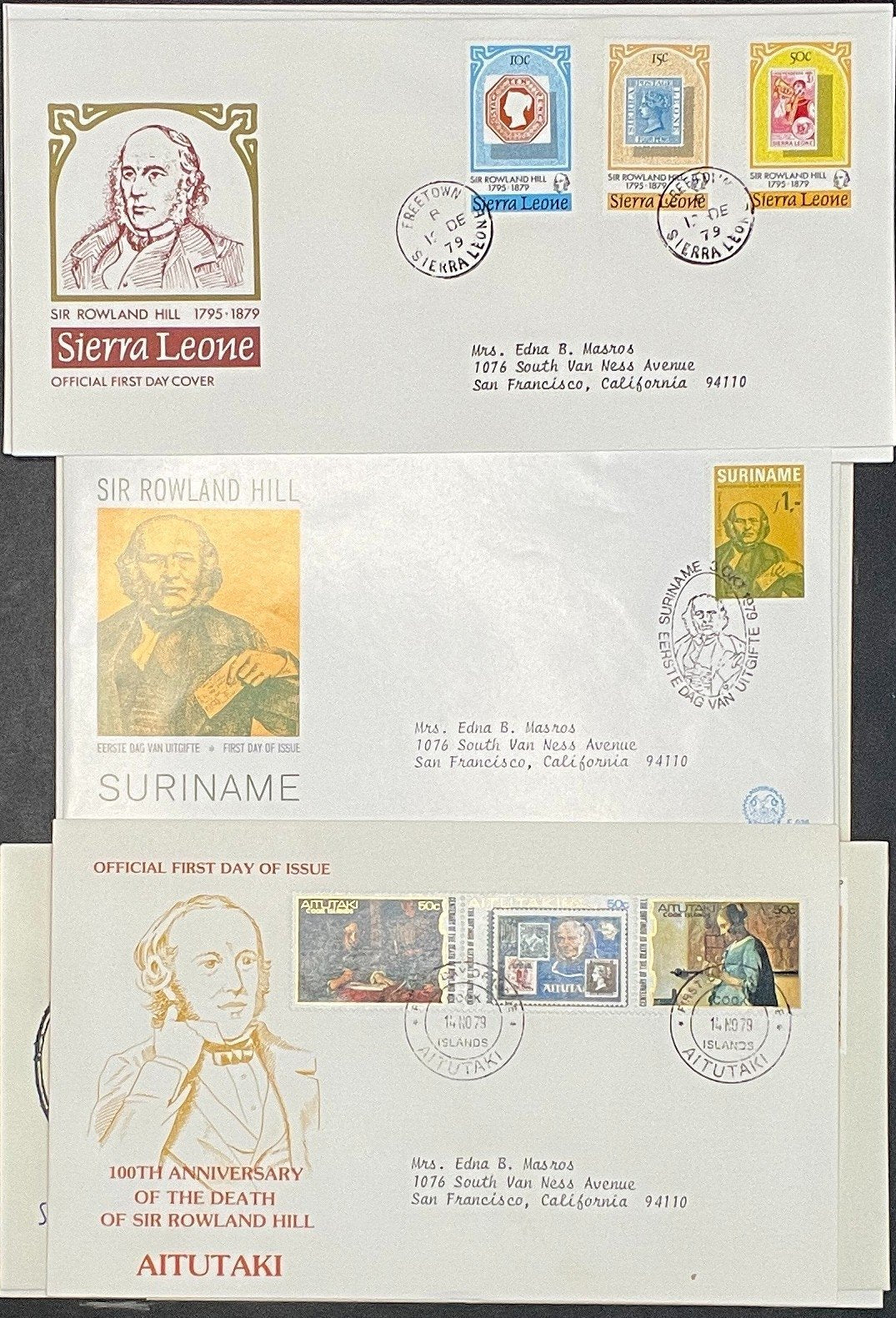 Sir Roland Hill Penny Black FDC Collection 54 Covers ZAYIX